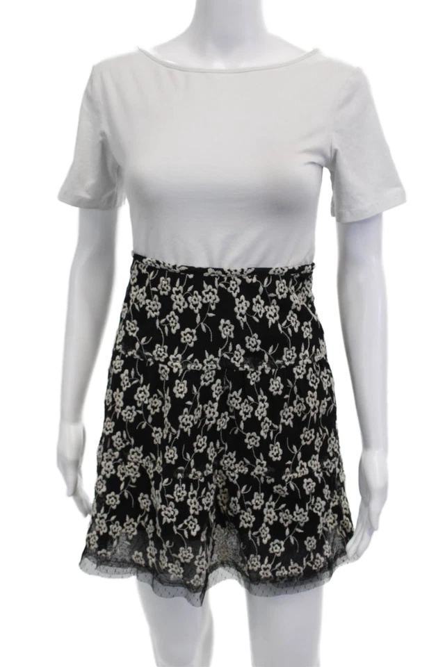Mono mameluco floral negro mezcla de lana talla L Cynthia Cynthia Steffe para mujer Foto 1 de 4