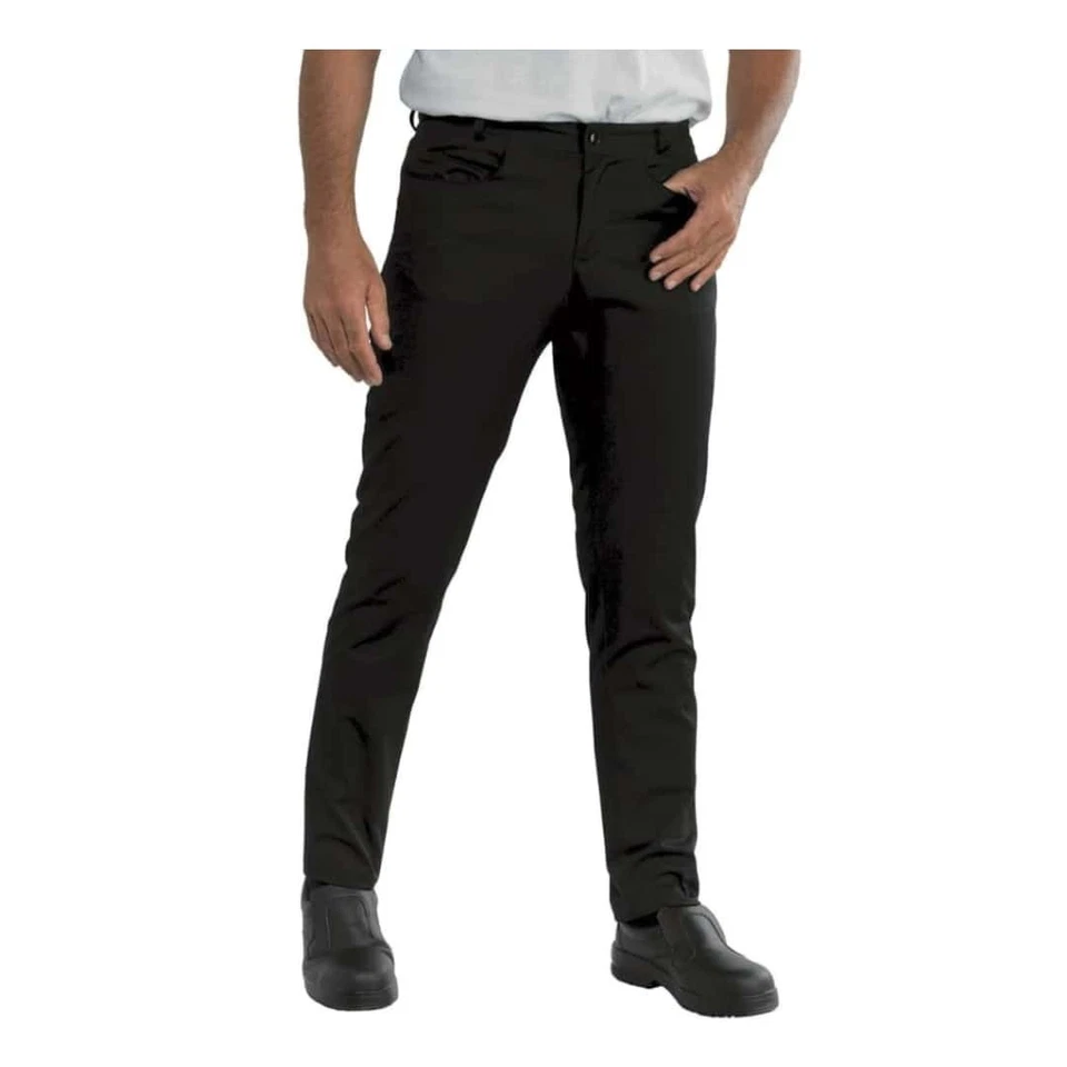 Pantalone Cuoco Yale Slim Fit Nero in Misto Cotone - Isacco - Pizzaiolo - Immagine 1 di 1
