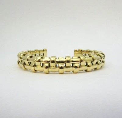 TIFFANY & Co. 18K Gold Flexible Woven Cuff Bangle Bracelet - Image 1 of 4