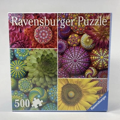 🧩 Ravensburger 500 PC 拼图:Mandala Blooms,Color Your World Series 🌻 — 第 1/4 张图片