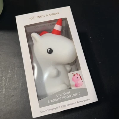 Linda lámpara de noche unicornio para niños de silicona para bebé blando animal multicolor Foto 1 de 4