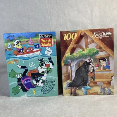 Vintage 1983 Golden Tweety & Sylvester puzzle and a Snow White 100 piece puzzles - Image 1 of 4