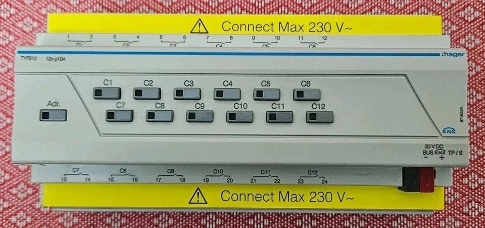 NEW Hager TYF612 KNX 12‑Output Switch Actuator 230 V DIN‑Rail Multi‑Function - Image 1 of 4