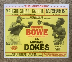 Riddick Bowe-Michael Dokes 1993 Vintage On-Site MSG Poster; 24x20; Title Fight - Picture 1 of 1