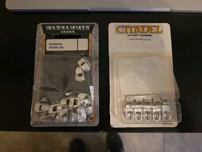 warhammer 40k ultramarines And Tactical Shoulder Pad Lot OOP - Image 1 of 3