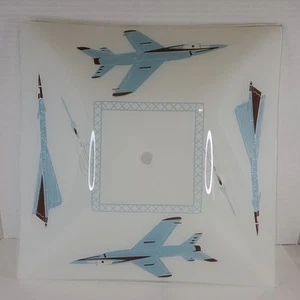 Vtg MCM Space Age 13.75" Retro Ceiling Light  Shade Jets & Rockets NASA 50's  - Picture 1 of 24