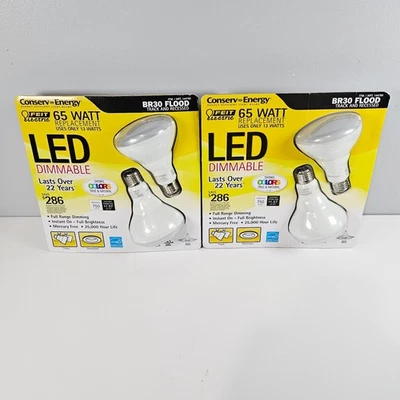 Feit Electric Flood Light Bulb LED 13W • 4 Bulb Lot • 65W Replacement BR30 - Image 1 of 2