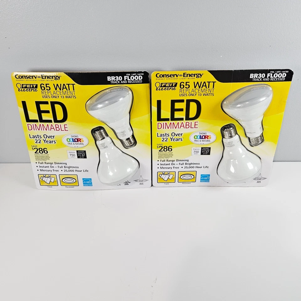 Feit Electric Flood Light Bulb LED 13W • 4 Bulb Lot • 65W Replacement BR30 - Image 1 of 2
