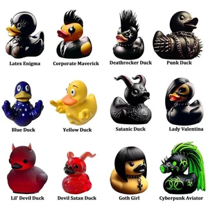 Resin Duck Rock Duck Satan Ducks Novelty Christmas Ducks Home Office Decor Gift - Picture 1 of 42