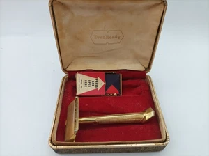Vintage Ever-Ready Safety Razor Gold Tone with Case – Made in Great Britain - Imagen 1 de 8