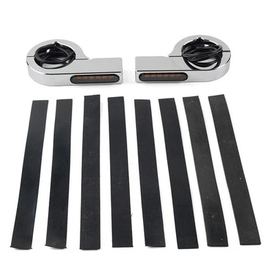 30-34MM LED Fork Turn Signal Light Indicator Amber For Harley touring Dyna Motor - Image 1 of 4