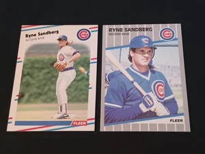1988 & 1989 Fleer Ryan Sandberg. HOF . CHICAGO CUBS  - Bild 1 von 5