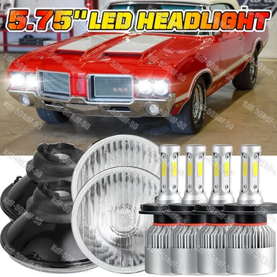 Faros LED HI/LO 4 piezas 5 3/4" 5,75 de vidrio para Oldsmobile 442 98 F85 Cutlass 4X Foto 1 de 4