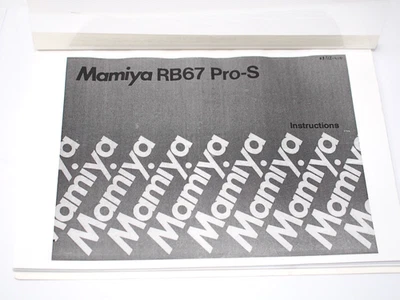 Mamiya RB67 Pro-S камеры инструкция книга/руководство - ксерокопия - Изображение 1 из 3