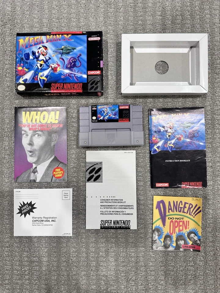 Mega Man X Super Nintendo SNES 1994, CIB, MINT, Tested & Working--RARE - Image 1 of 4