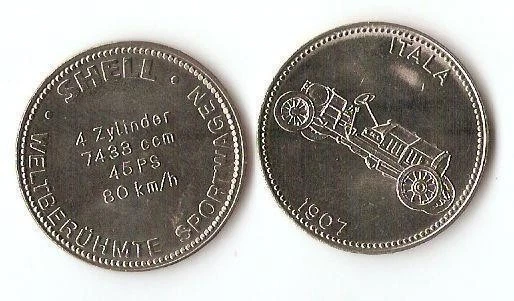 Shell Medaille weltberühmte Sportwagen Itala 1907 - Bild 1 von 1