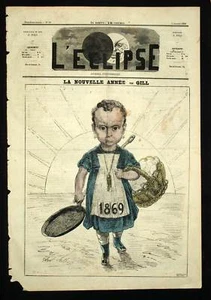 L'Eclipse NOUVELLE ANNEE LA CHANDELEUR Journal satirique 1870 A - Imagen 1 de 1