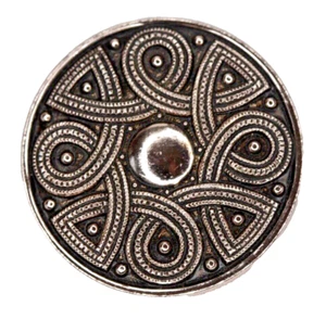 Vintage Silver Tone Marcasite Round Celtic Knot Scarf Clip - Picture 1 of 9