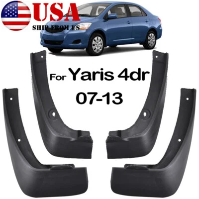 Set 4x Mud Flaps For Toyota Yaris 4dr Sedan 2007-2013 Splash Guards Front Rear - Image 1 of 4