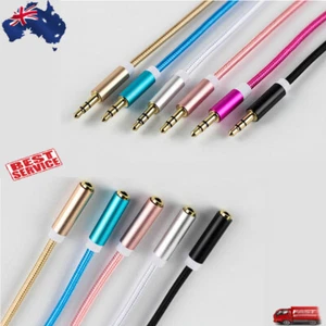 Cable de extensión estéreo para auriculares iPod MP3 trenzado de 3,5 mm de audio auxiliar macho a hembra - Imagen 1 de 9
