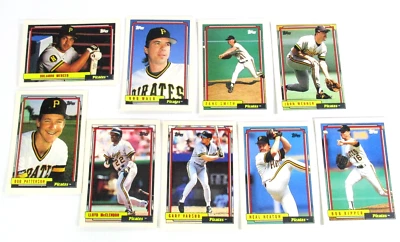 Pirate Baseball Cards x9 Players 1992 Topps #263#637#486#345#282#209#122#89#64 — 第 1/4 张图片
