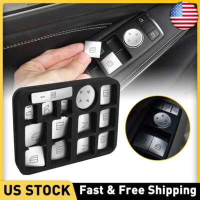 Interior Armrest Window Switch Button Cover Trim Kits For Mercedes-Benz C-class - Image 1 of 4
