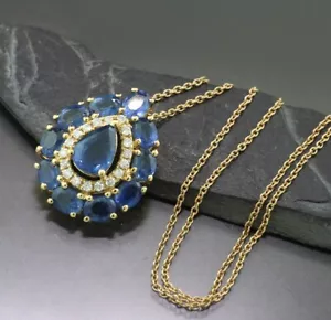 Wert 3.200 Euro Saphir Brillant Anhänger/Collier 3,30 carat 750 Gold - Picture 1 of 5