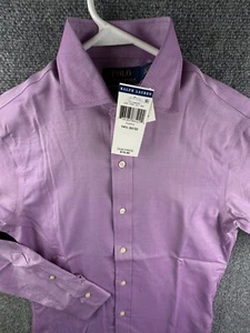 NWT Polo Ralph Lauren Men Easy Care Slim Fit Button Up Shirt PURPLE 14.5 32/33 - Picture 1 of 13