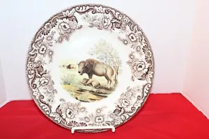 Spode Woodland Dinner Plate, 10.5 Inch - Bison and Calf - Picture 1 of 8