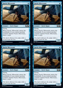 MTG 2019 FAERIE MISCREANT M20 058/280 - ROGUE CREATURE - MAGIC CARD x4 Kopien - Bild 1 von 2