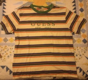 Vintage Guess TShirt Originals Y2K Striped Los Angeles Logo Herren Medium  - Bild 1 von 8