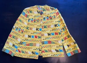 Vintage Sombol Women’s Handwoven Indian Yellow Jacket Guatemala - Picture 1 of 8