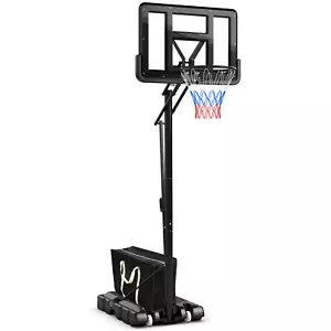 Portable Basketball Hoop 5-Level Height Adjustable Goal Hoop Stand with 2 Wheels - Picture 1 of 11