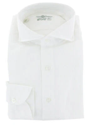 Camicia Bianca In Tessuto Pieno Luigi Borrelli - Slim - XL US/XL EU - (9U) - Immagine 1 di 4