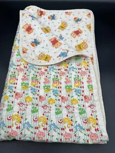 Vintage Shirt Tales and Musical Care Bears Toddler or Baby Blanket 48" x 42" - Picture 1 of 11