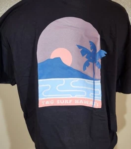 T&C Town & Country Surf Designs mens black short sleeve T-Shirt XL NEW! - Picture 1 of 3