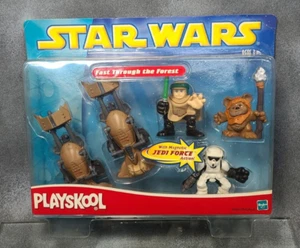 Star Wars Playskool Hasbro Fast Through the Forest Luke Jedi Bikes Scout Ewok - Foto 1 di 4