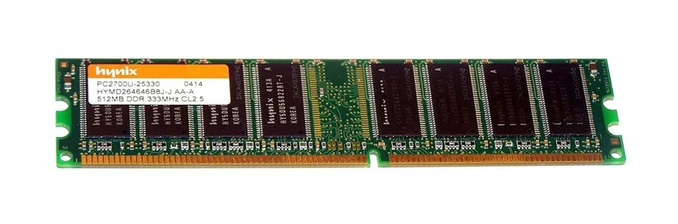 Hynix HYMD264646B8J-J DDR-333 512MB PC2700 184-Pin Ram Memory - Original OEM - Image 1 of 1
