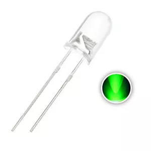 Clear Green LED 5mm T1-3/4 520nM Super Bright Transparent - 10x 25x 50x Pkg - Picture 1 of 4