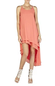 NEW BCBGMAXAZRIA AMBROSIA LIENNA DOUBLE-LAYER TANK DRESS WQR61B95/AL150 SIZE L - Picture 1 of 2