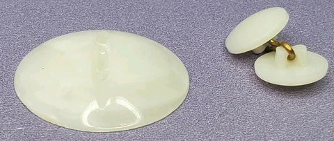 Antique Large Milk Glass Button & Milk Glass Cufflink Cover