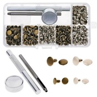 360PCS Leather Rivets Kit Double Cap Rivet Tubular Metal Studs ting Too 360PCS Leather Rivets Kit Double Cap Rivet Tubular Metal Studs ting Too