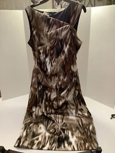 MAGGY LONDON, SLEEVELESS, Animal Print Geometric DRESS, Sz 10 PreOwned - Picture 1 of 7