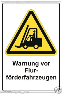 Schild Warnung vor Flurförderfahrzeugen,Stapler, Still, Gabelstapler Bobcat - Bild 1 von 1