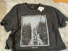NEW Aerie Need A Lift Cropped Tee T-Shirt Baggy Sz Large American Eagle Grey