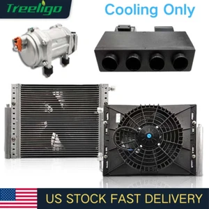 12V Underdash Cooling Air Conditioner Car Electric A/C Unit Compressor Universal - Picture 1 of 17