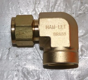1/2" Tube x 1/2" FNPT  Brass Female Elbow Fitting Ham-Let  770LB1/2X1/2 - Picture 1 of 5