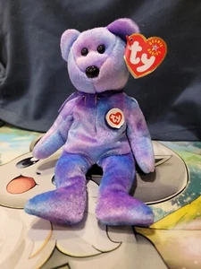 Ty Beanie Baby  CLUBBY IV Purple Bear from 2001 8.5" With Tags - Picture 1 of 3