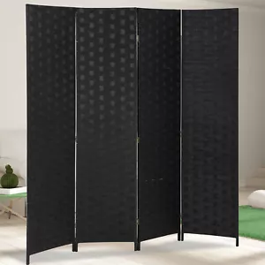 4 Panel Room Dividers, Folding Privacy Screen Portable Room Seperating Divider - Picture 1 of 9