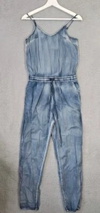 Romeo & Juliet Couture Pants Romper Jump Suit Sleeveless Distressed Denim Look S - Picture 1 of 14
